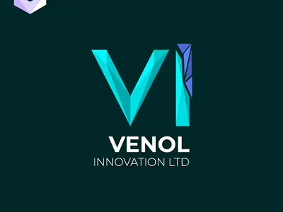 VI polygonal Logo design for business logo branding design geometric logo graphic design logo low poly polygonal logo vector vi logo