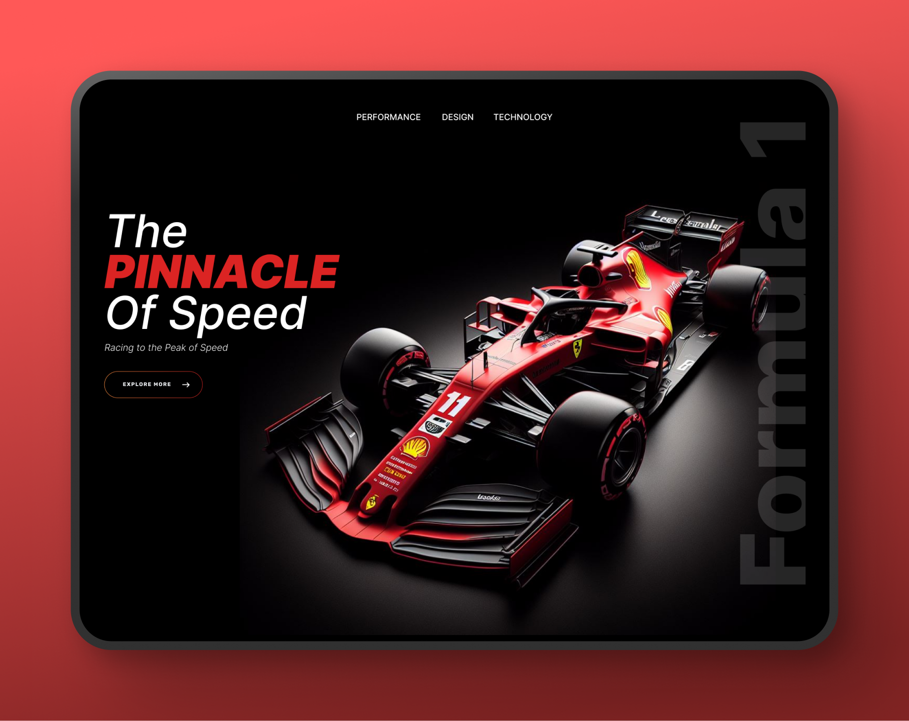 F1 Ferrari Landing Page branding daily ui f1 ferrari formula one graphic design ipad landing page racing redesign trending ui ui ui design ux design web design website website design