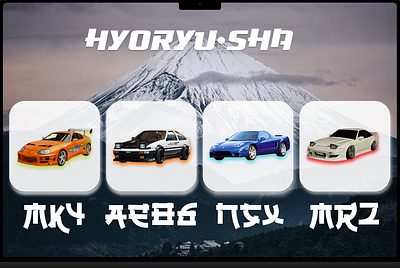 The Japanese Legendary Cars Salads figma japanese legendary cars slider ui uidesign