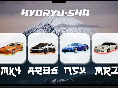 The Japanese Legendary Cars Salads figma japanese legendary cars slider ui uidesign