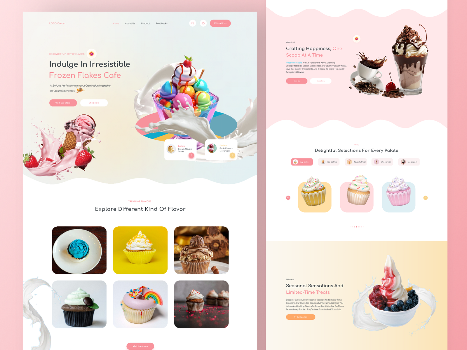 Ice cream landing page ui/ux designe by Muhammad Shabbir on Dribbble