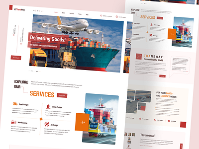 Transway - Cargo and Logistic Service design landing page ui web website