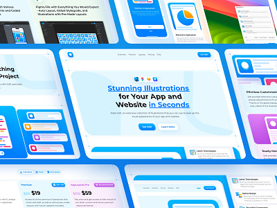 Soft - Website Sections app illustrations design for landing page design for marketing website design for website digital design illustration landing page landing page design landing page ui marketing website marketing website design marketing website ui ui ui for web ui for website web design web ui website illustrations website ui website ui design