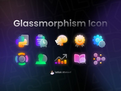 Glass morphism Icon Pack basic glass glassmarphism graphic graphic design icon pack icons morphism vector
