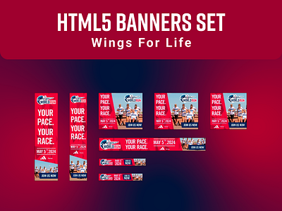 HTML5 Banners Set • Wings For Life