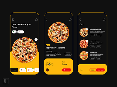 Pizzeria Mobile App Design Concept app design ui ux uxdesign