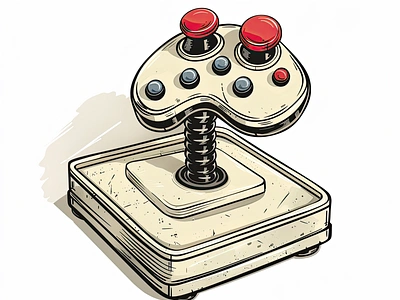 Retro Joypad classic clip art console game illustration joypad machines old retro vintage