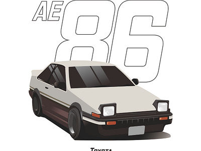 vector art toyota AE86 graphic design vector