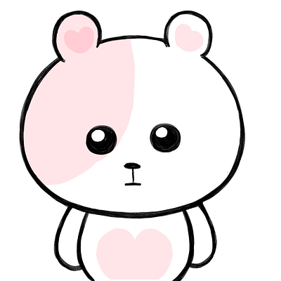Stares at you like this character cute drawing hamster illustration kawaii oc pink
