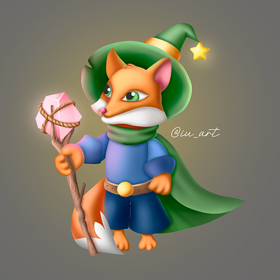 Magic fox 2d art casual art casual game character character design digital art digital illustration illustration render