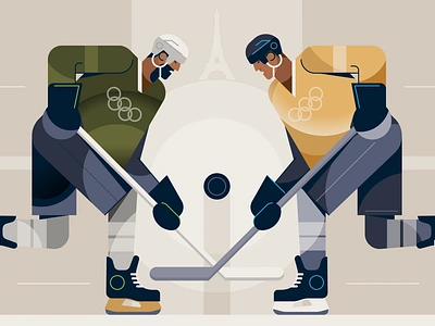 Ice Hockey characters geometric icehockey olymics olympicgames paris2024 people sport team vector