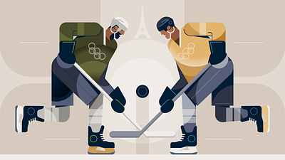 Ice Hockey characters geometric icehockey olymics olympicgames paris2024 people sport team vector