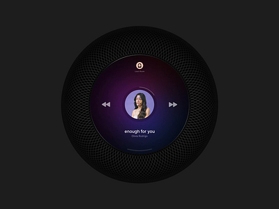 HomePod OS animation app apple dark design gradient homepod minimal motion music player product speaker ui