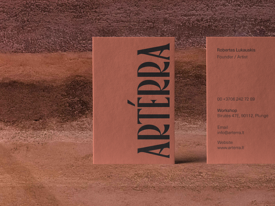 Arterra Business Cards / Print Identity / Branding branding businesscards clay design earth eco identity logotype minimal paper print red terracota typography wordmark