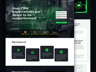 CRM Website Landing, UI/UX Design, graphic design ui uiux design website landing