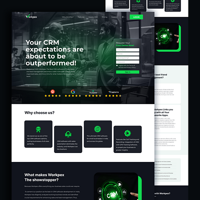 CRM Website Landing, UI/UX Design, graphic design ui uiux design website landing