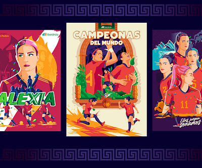 FIFA Women's World Cup - Campeonas del mundo, Iberdrola artwork design fifa football futfem graphic design iberdrola illustration illustrator poster sport