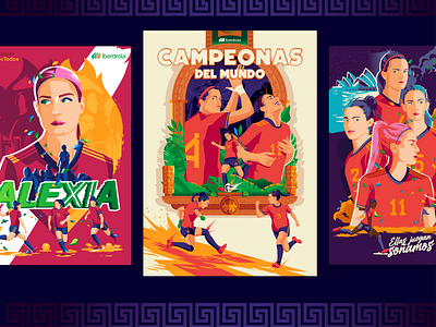 FIFA Women's World Cup - Campeonas del mundo, Iberdrola artwork design fifa football futfem graphic design iberdrola illustration illustrator poster sport