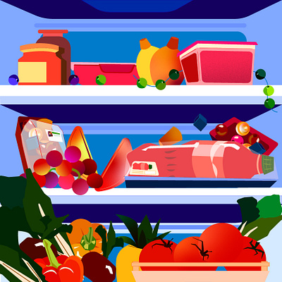 A refrigerator color design graphic design illustrator