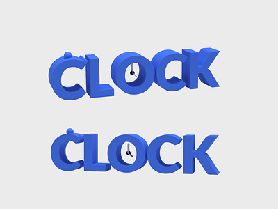 3D - Clock Text logo 3d animation branding design graphic design illustration logo typography ui ux vector