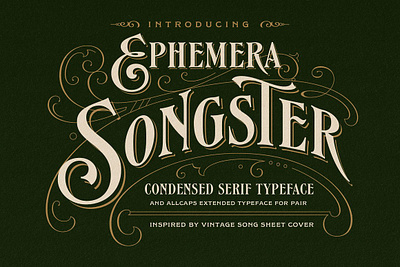 Songster Typeface + Extras classic ephemera label letterpress logo font old style ornament retro serif typography