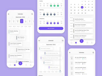 Calendar Mobile App UI Kit app calendar design planner planning ui ui design ui kit ux