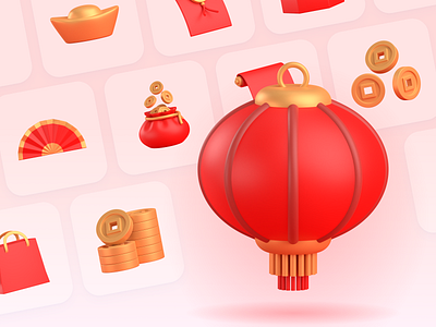 Chinese New Year 3D Icons 3d icon 3d ilustration app branding design icon illustration logo ui ux