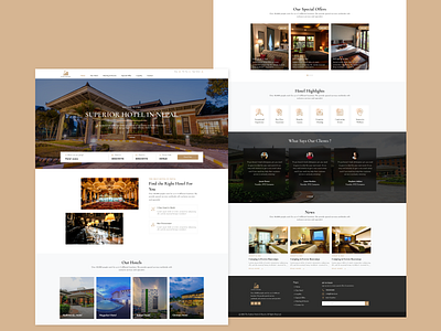 Hotel landing page design branding design ui ux