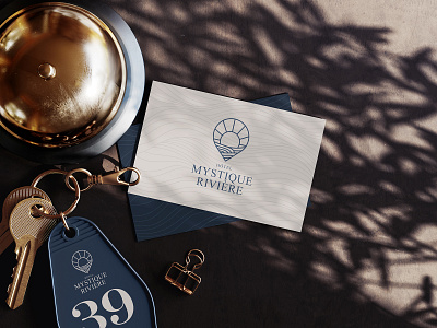 Business Card with Key Ring Hotel Scene Mockup PSD identity