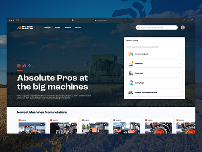 MachineMaster - Website agriculture branding design e commerce product ui ux webdesign