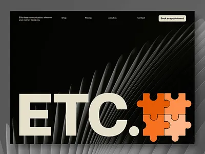 ETC landing page header aesthetic agency animation creative data grid header homepage landing page smooth technology typography ui ux web website