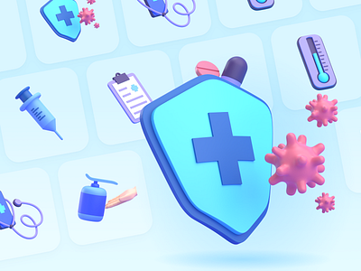 Healthcare 3D Icons 3d icon 3d ilustration app design icon illustration logo ui ux