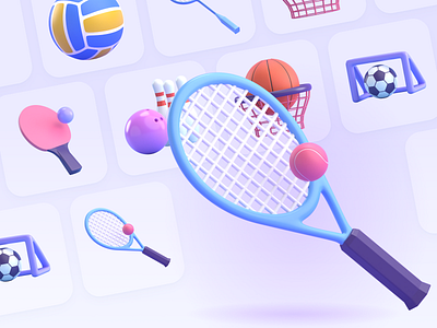 Sports 3D Icons 3d icon 3d ilustration app design icon illustration logo ui ux