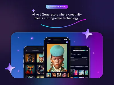 Ai Art Generator App ai app ai art ai art generator ai image generator ai ui app design app ui artificial inteligent dali generative ai app ios app design mid journey mobile app design mobile ui modern design text to image ui ui design uiux design ux