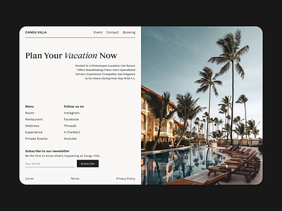 Hotel landing page | Website design dailyui design hotel landing page ui ui design website