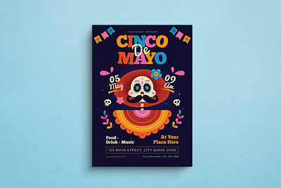 Cinco de Mayo Flyer cinco de mayo design flat design flyer graphic design illustration mexican mexico mockup vector