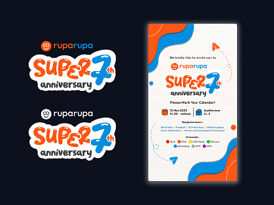 ruparupa Super7 Anniversary's Logo & Poster branding design graphic design illustration logo poster typography ui ux vector website