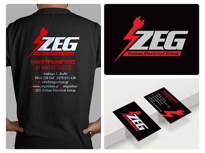Zorbas Electrical Group branding business card creative design electrical graphic design logo logo design modern typography vector
