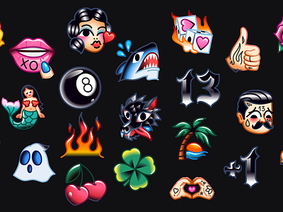 Tattoo emojis 13 8 emoji emojis emotions fire ghost kiss love mishax sad tattoo thumbs up ux xoxo