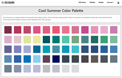 Cool Summer Color Palette color scheme color wheel colors css graphic design summer website