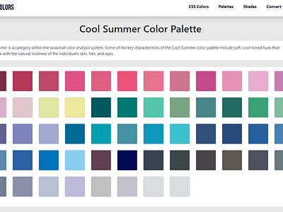 Cool Summer Color Palette color scheme color wheel colors css graphic design summer website