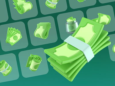 Money 3D Icons 3d icon 3d ilustration app design icon illustration logo ui ux