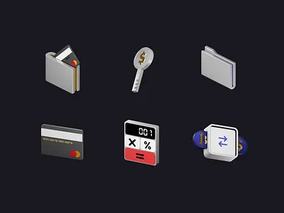 3D Icons - Fintech Solution 3d 3d design animation banking design finance financial fintech graphic design illustration interaction design logo uxerflow vector