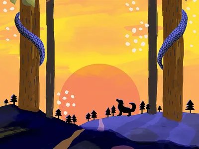 The Entrance 2d abstract artwork colorful digital art digital illustration digital painting forest graphic design illustration illustration art illustrations orange print procreate purple