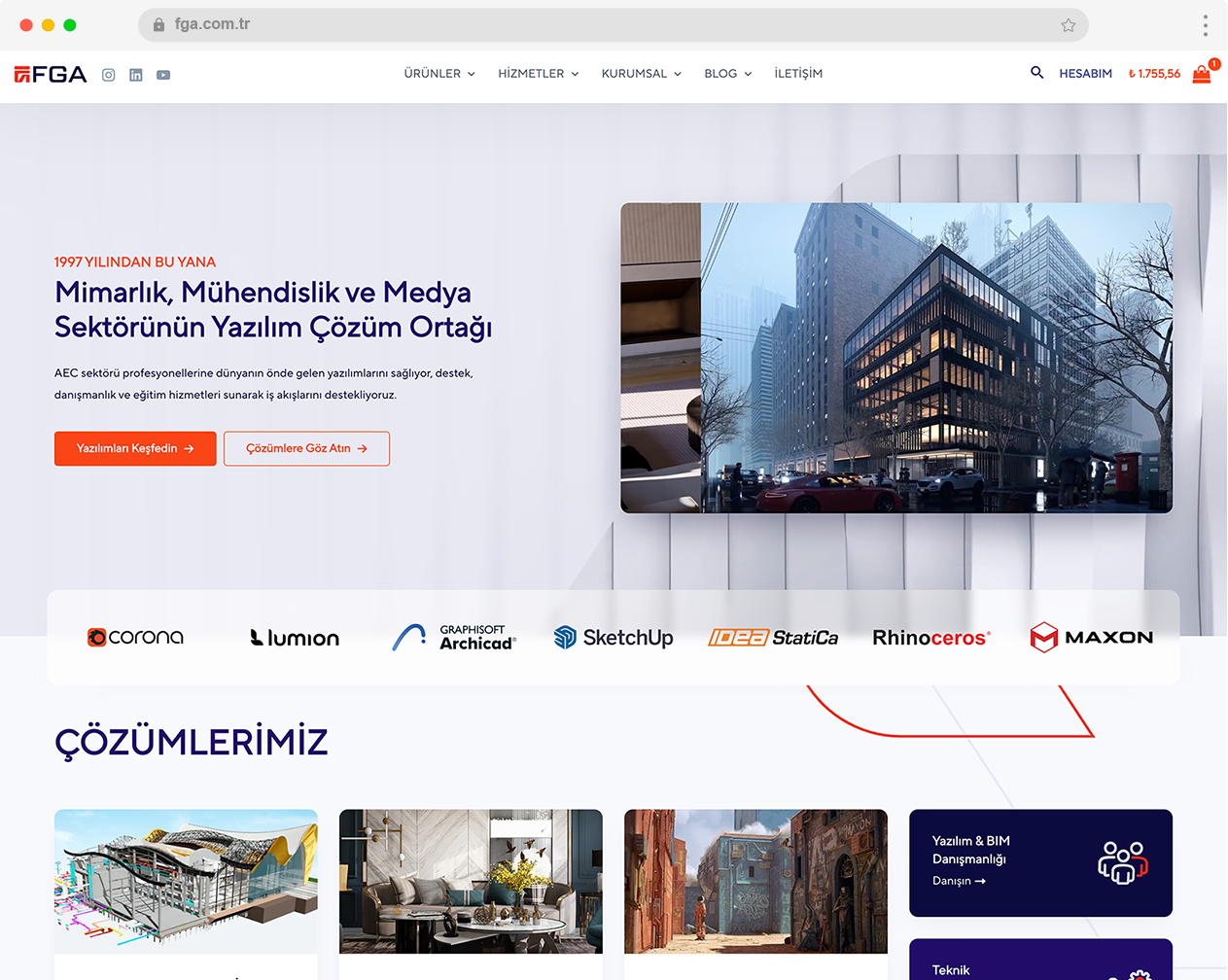 FGA Website Design & E-Commerce architecture cinema 4d corporate e commerce engineering it lumion reseller sketchup software web design website design wordpress