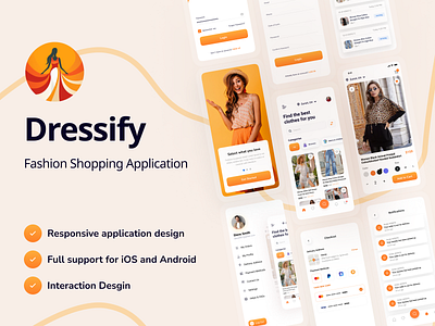 Dressify (E-commerce Application) application design e commerce fashion interaction design responsive