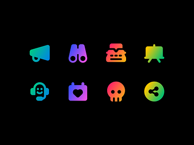 Core Remix - Gradient Icons branding design flat gradient icons illustration illustrator ui vector web