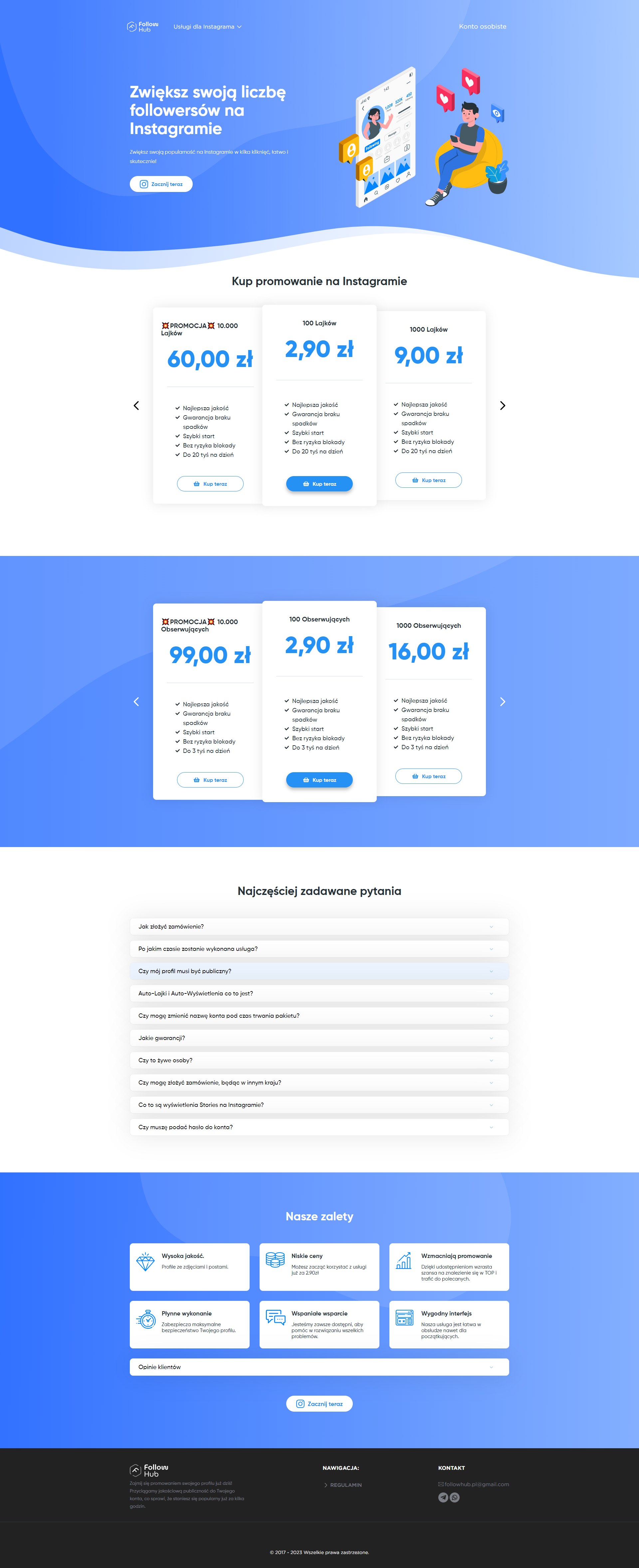 FollowHub | Landing Page cheating design graphic design illustration instagram landing page polish ui ux vector web website