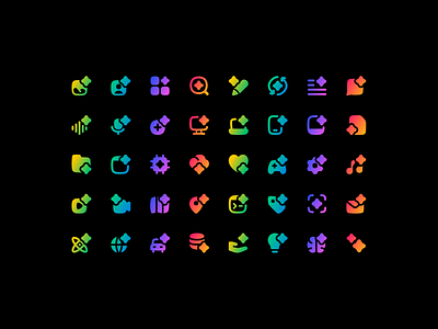 Flex Gradient - AI Icons ai artificial intelligence branding design gradient icons illustration illustrator minimal technology ui vector