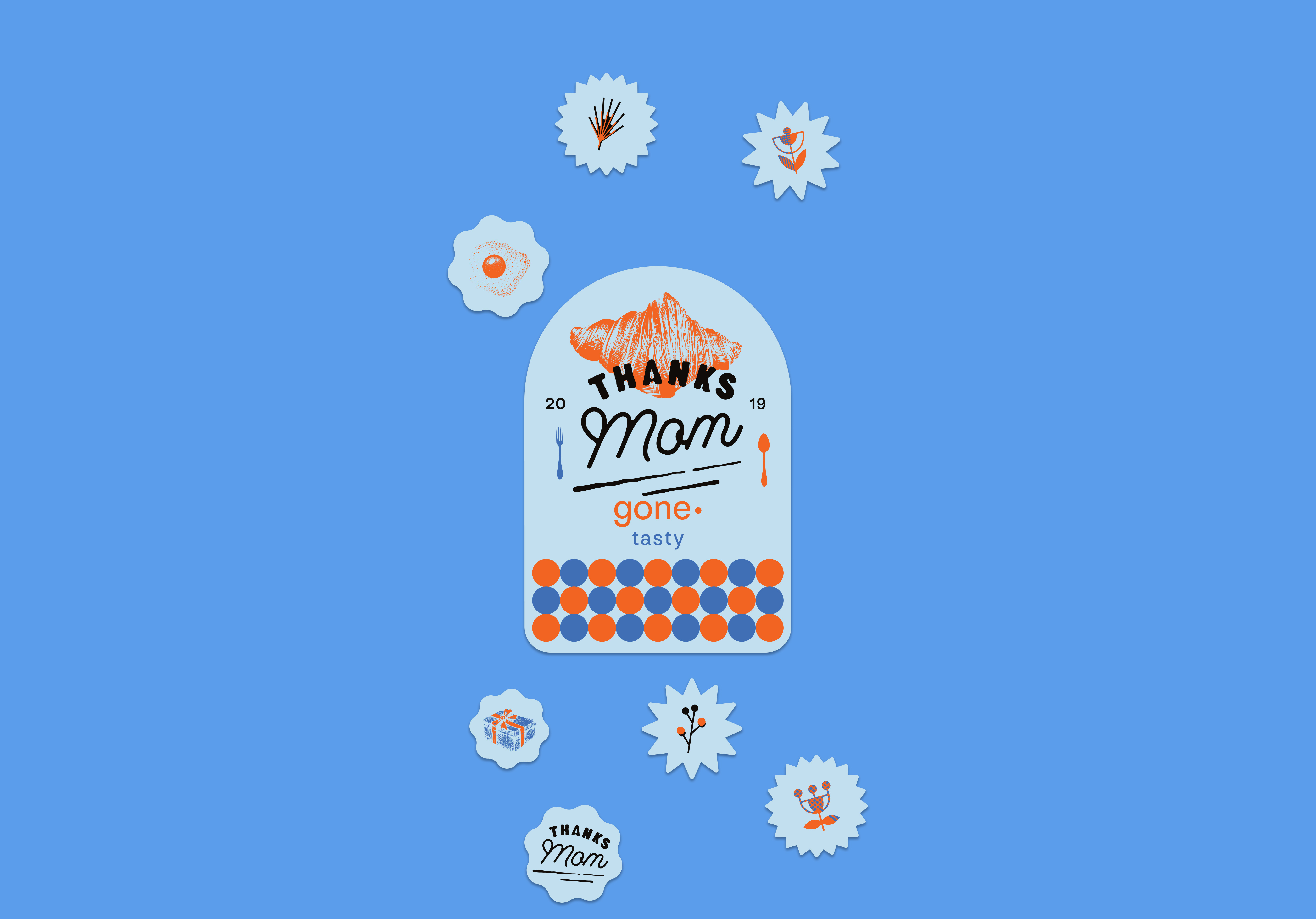 Thanks Mom Branding animation branding cafe coffee coffee shop design graphic design illustration label logo mom moms motion graphics sticker typography ui ux vector